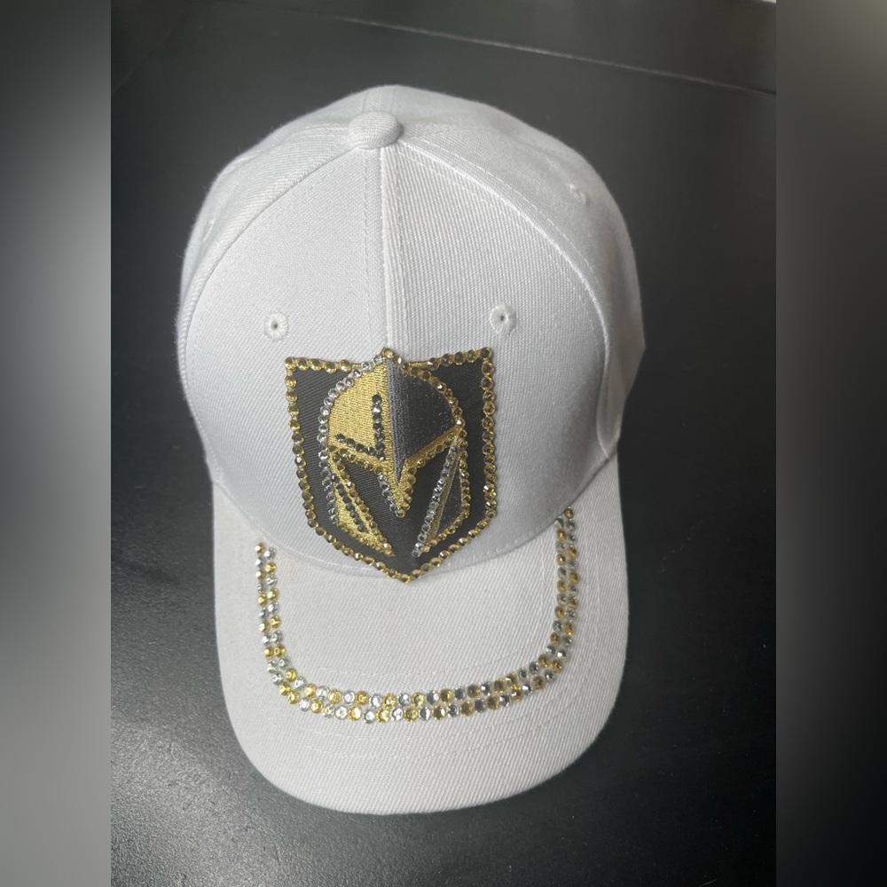 Las Vegas Golden Knights White and Gold rhinestone Embellished Cap